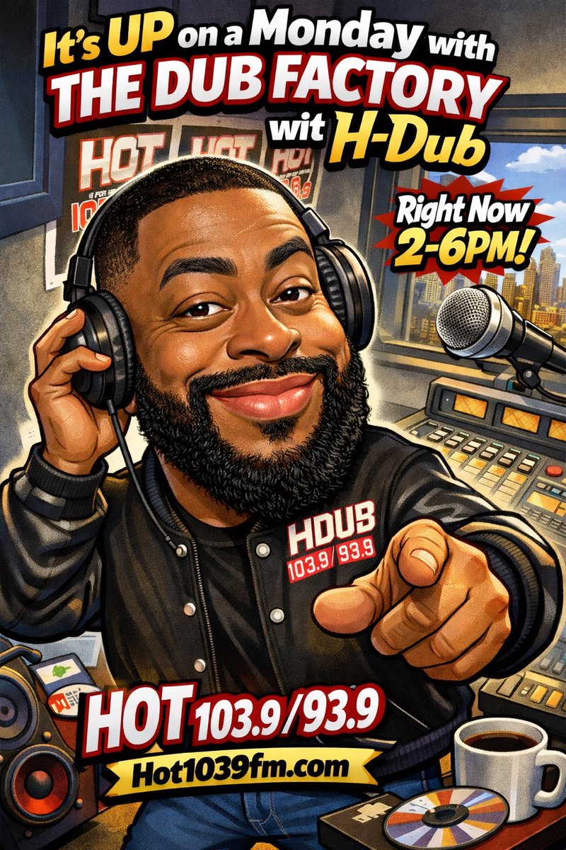 HollywoodDub's tweet photo. It’s UP on a Monday! 🚨
The Dub Factory wit H-Dub
Live 2–6PM @HOT1039SC 
Tap in 👉 https://t.co/Drd6qGc4OC #TheDubFactory #HollywoodDub #RadioGuy #RadioLife #Columbia #SouthCarolina https://t.co/IvUsrHhQhs