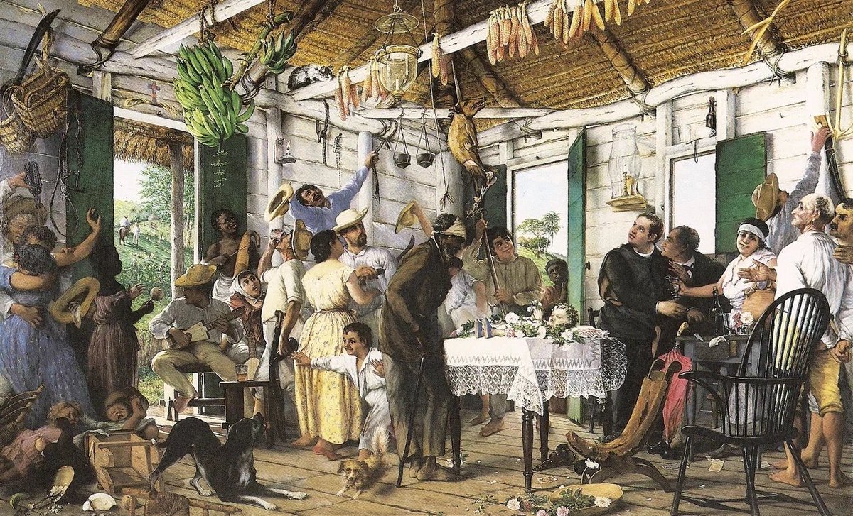 "El Velorio" (1893) is widely regarded as Francisco Oller’s masterpiece. At its compositional and moral center stands an older black man, the sole figure who pauses to contemplate a child’s body amid an otherwise chaotic wake. His quiet attentiveness distinguishes him from the