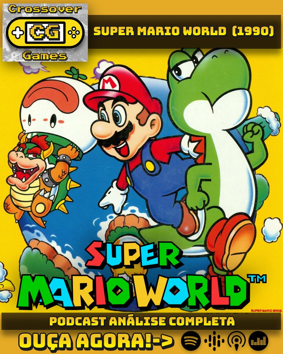 Crossovernerd's tweet photo. 🚨SUPER MARIO WORLD (1990)🚨

Neste nostálgico episódio, comentamos sobre um dos melhores jogos de todos os tempos do Super Nintendo! Dá o play e vem com a gente nessa viagem!

OUÇA AGORA!
🎧Spotify:https://t.co/VHw3nZfAxr
🎧Demais Agregadores: https://t.co/l4EJBNBmIw https://t.co/yN13dnqBim