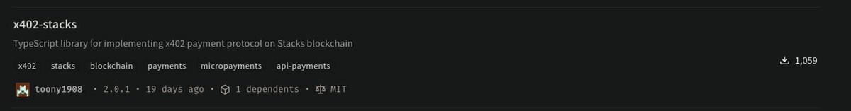We just hit the Top 5 for x402 SDK usage by network! 🛠️

We need to push more to have <a href="/Stacks/">stacks.btc</a> on the top 3!