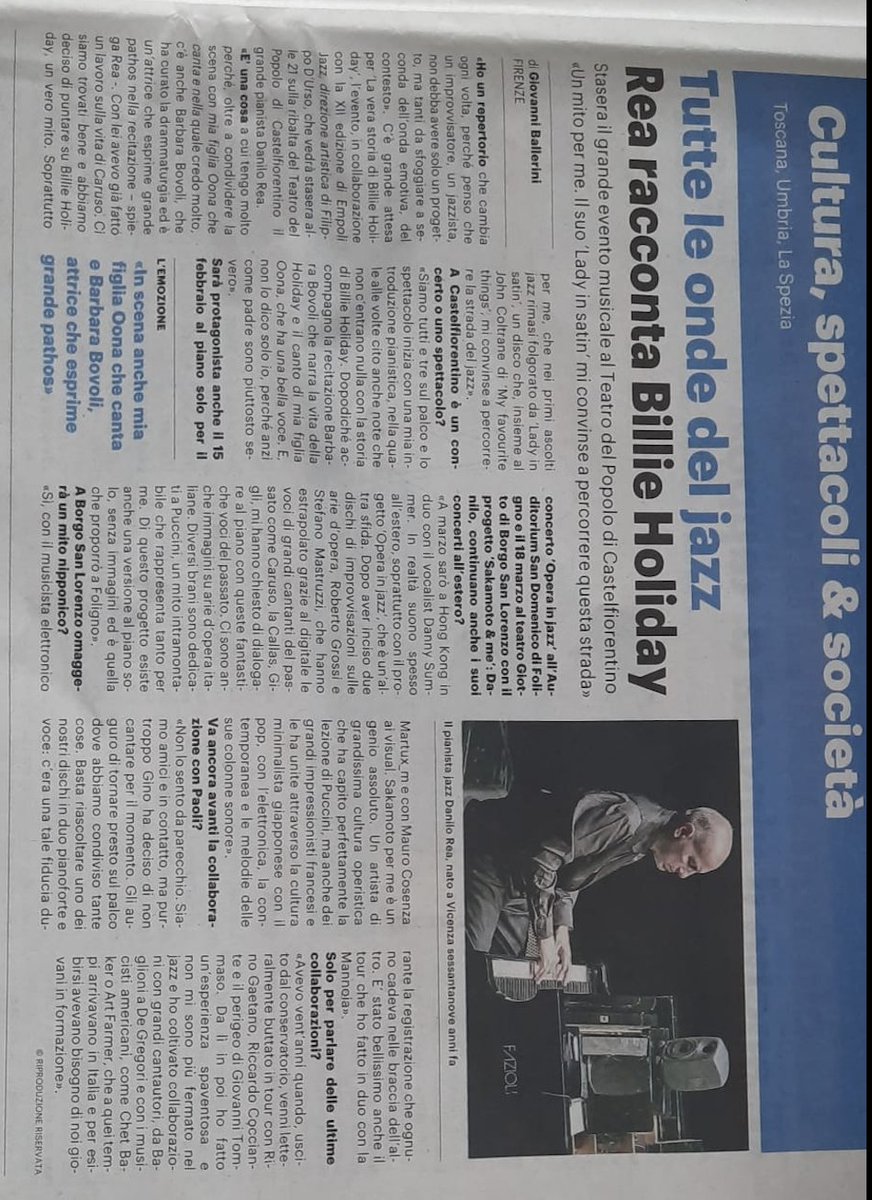 EmpoliJazz's tweet photo. Grazie a Giovanni Ballerini de La Nazione per la bella intervista https://t.co/AHHJITrb0u