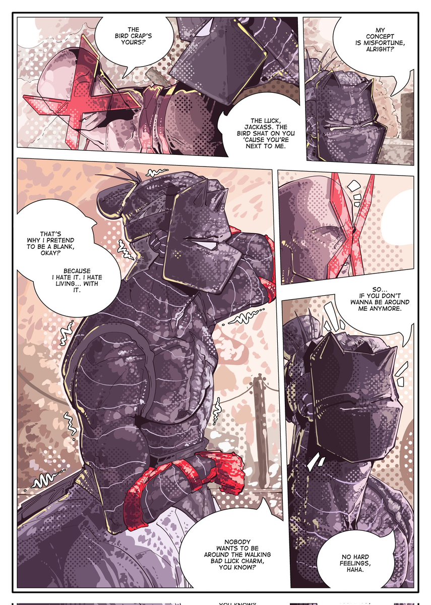 Day 153 of posting my comic here until <a href="/ImageComics/">Image Comics</a> distributes it ( god comic con is so close, i've got so much shit to draw )
MASK ON!!! Ch. 31 Pg. 9-12
maskon-comics.com/read-mask-on