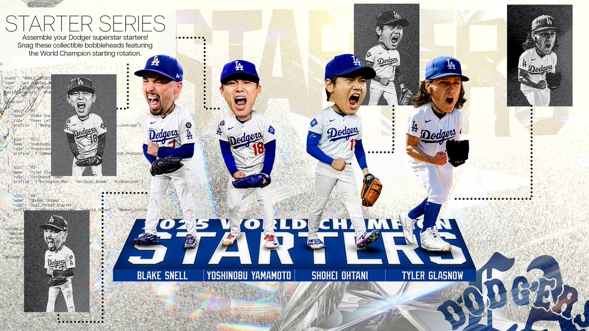 ドジャースが今年配布のボブルヘッド人形を公開！ 大谷翔平は3回、山本