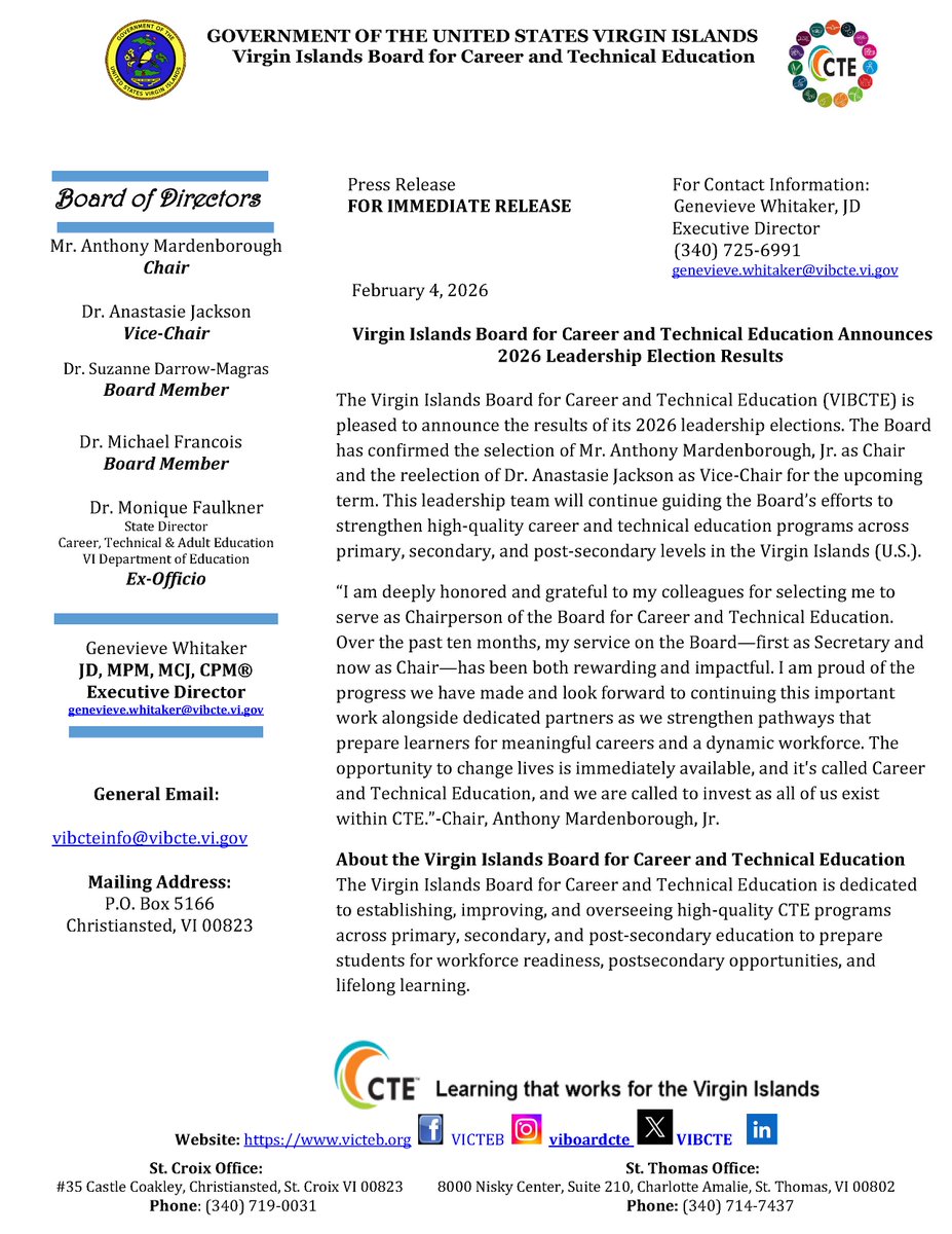 VI Board for Career and Technical Education tweet media