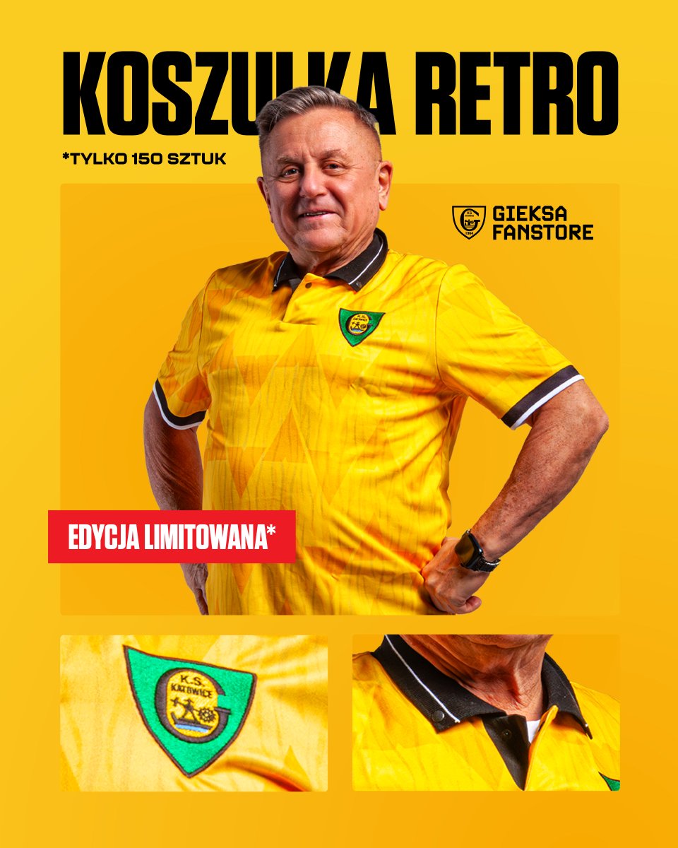 Z okazji zbliżającego się meczu GieKSy z Legią, do GIEKSA FANSTORE trafiają koszulki wzorowane na strojach z finału Pucharu Polski w 1991 r. Edycja limitowana!

🔗 gks64.pl/gvmy5v