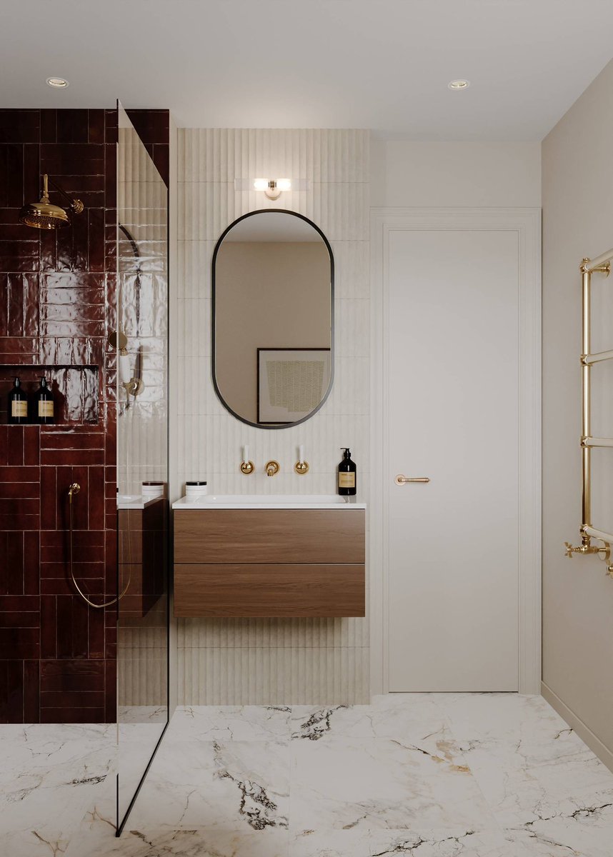 TwinsOffice's tweet photo. CB Project, Bathroom 2;
London, UK - 2025;
by Topology Interiors;
#residential https://t.co/fOffHcBsVl