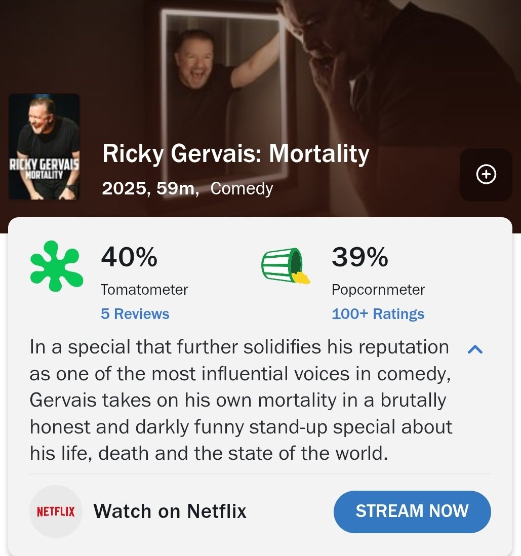 Is it really this bad??
<a href="/rickygervais/">Ricky Gervais</a>' "Mortality"