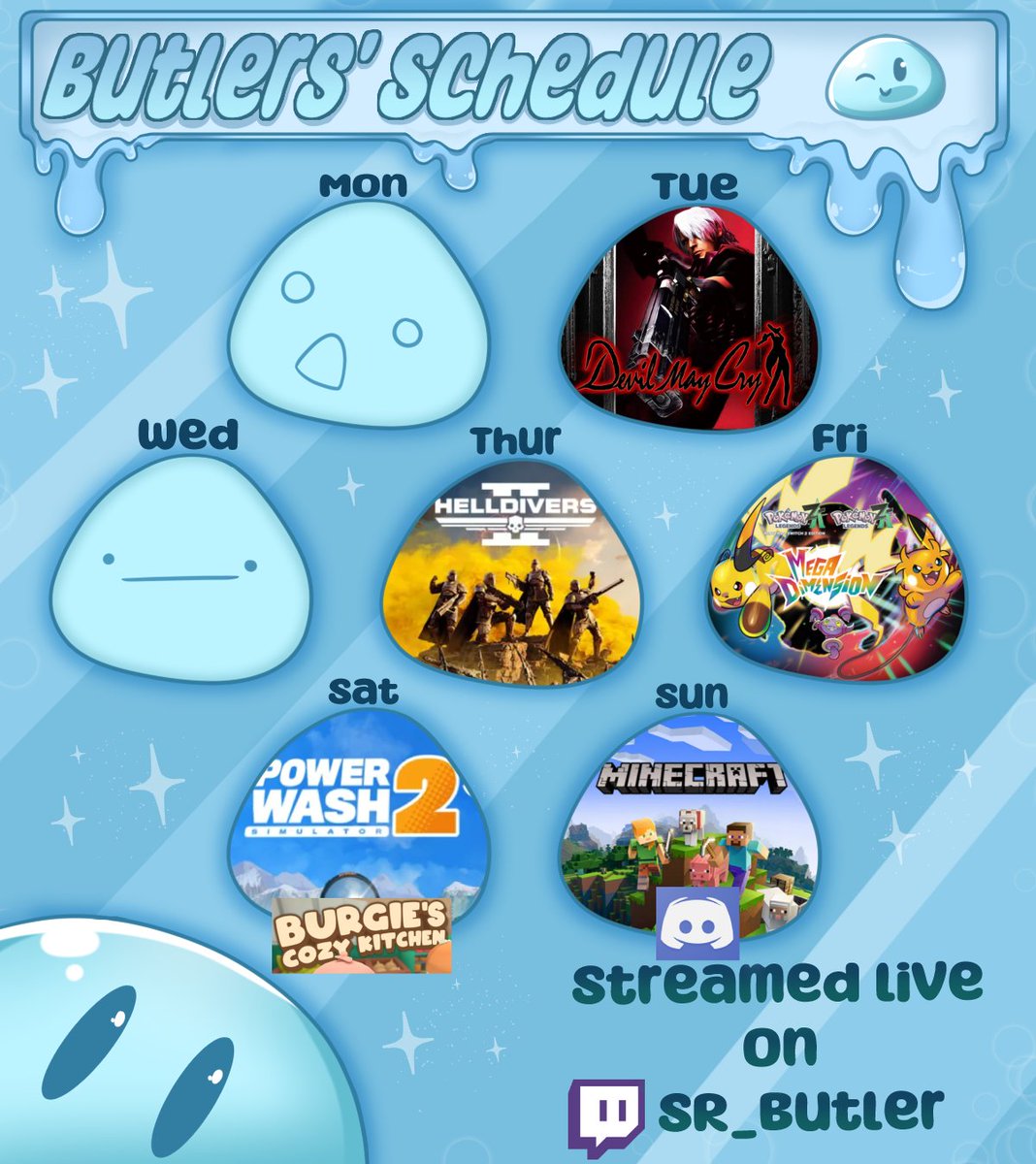 Butler063's tweet image. Slime Schedule!