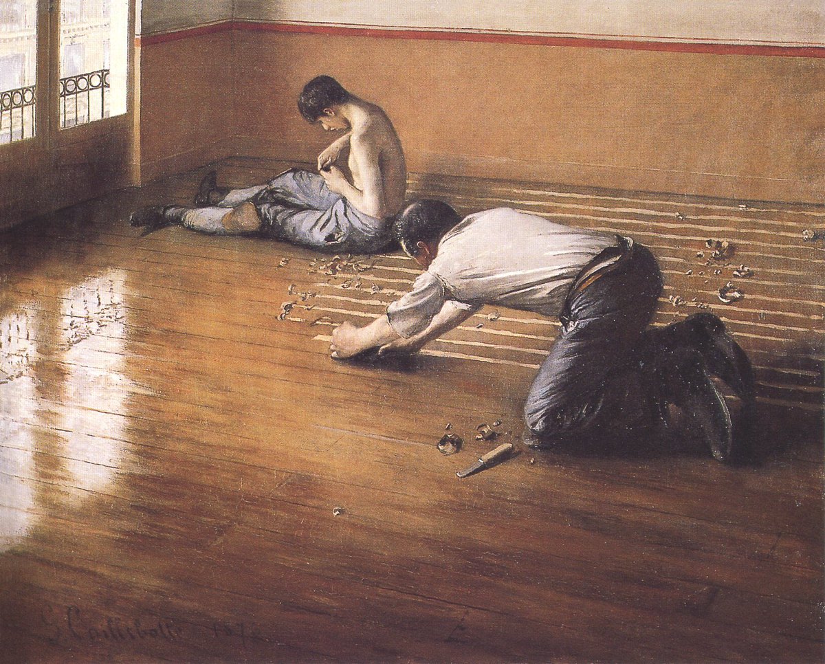 Des raboteurs de parquet moins connus (1876) par un Caillebotte décidément très talentueux