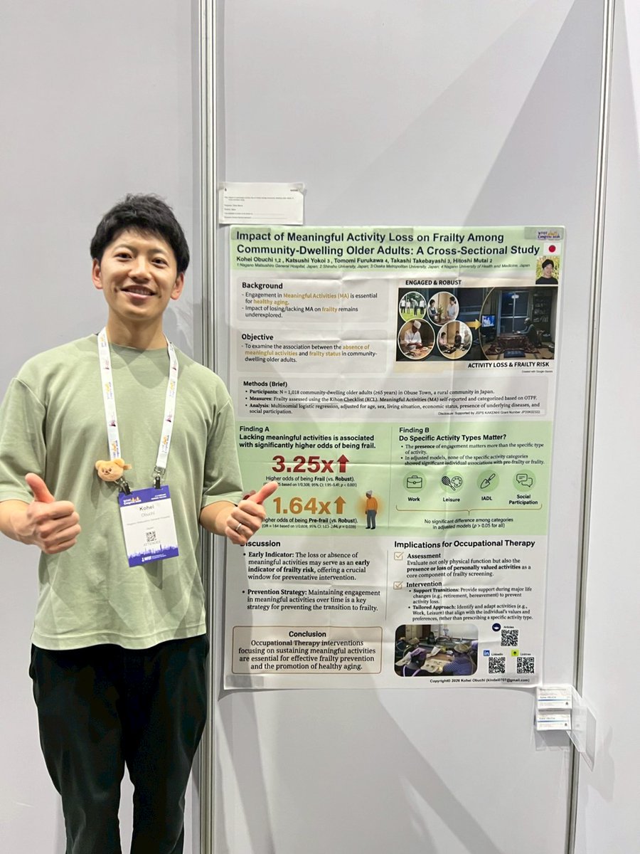#WFOT2026
 I had a photo taken with Samantha Shann (President of the World Federation of Occupational Therapists (WFOT))
She was very friendly and very empowering!
My poster was also put up in the showcase (#6). Please take a look if you'd like.