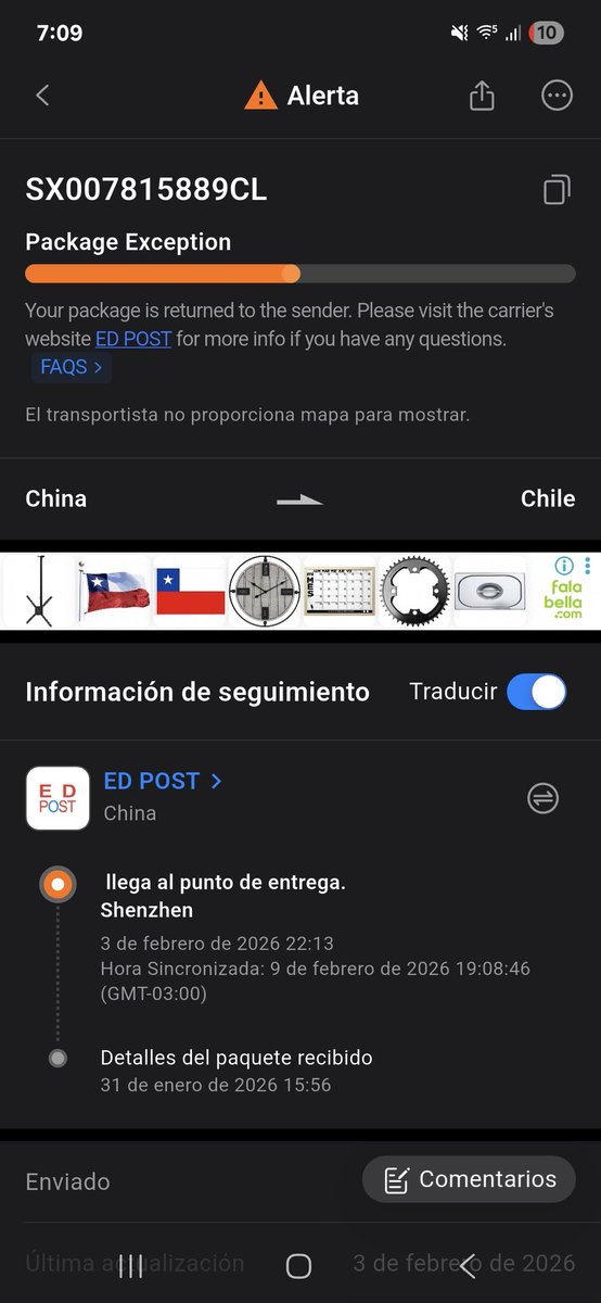 nicolarrain08's tweet photo. @juanalberto7782 @correoschile Hola bro, habla con la gente de RizzitGO, busqué el seguimiento de tu pedido y dice que se devolverá al remitente https://t.co/Mw4n7bZkDq
