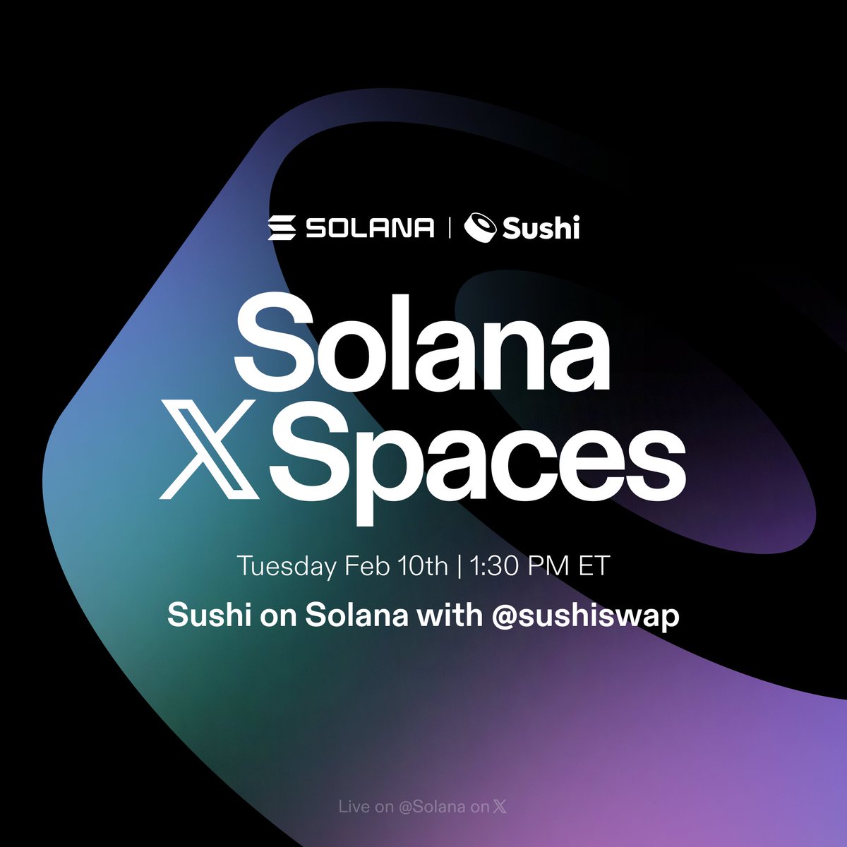 solana's tweet image. SushiSwap is on Solana 🍣

Join us Tuesday, Feb 10 at 1:30PM ET with @SushiSwap CEO @alexmccurryo to talk about their new Solana-native DEX

Set a reminder 👇