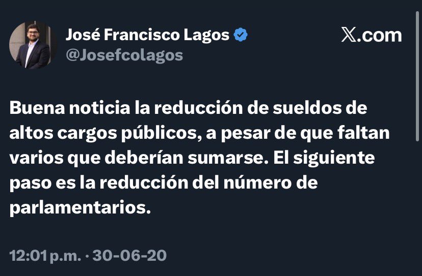 Oye <a href="/Josefcolagos/">José Francisco Lagos</a> te vas a bajar el sueldo?