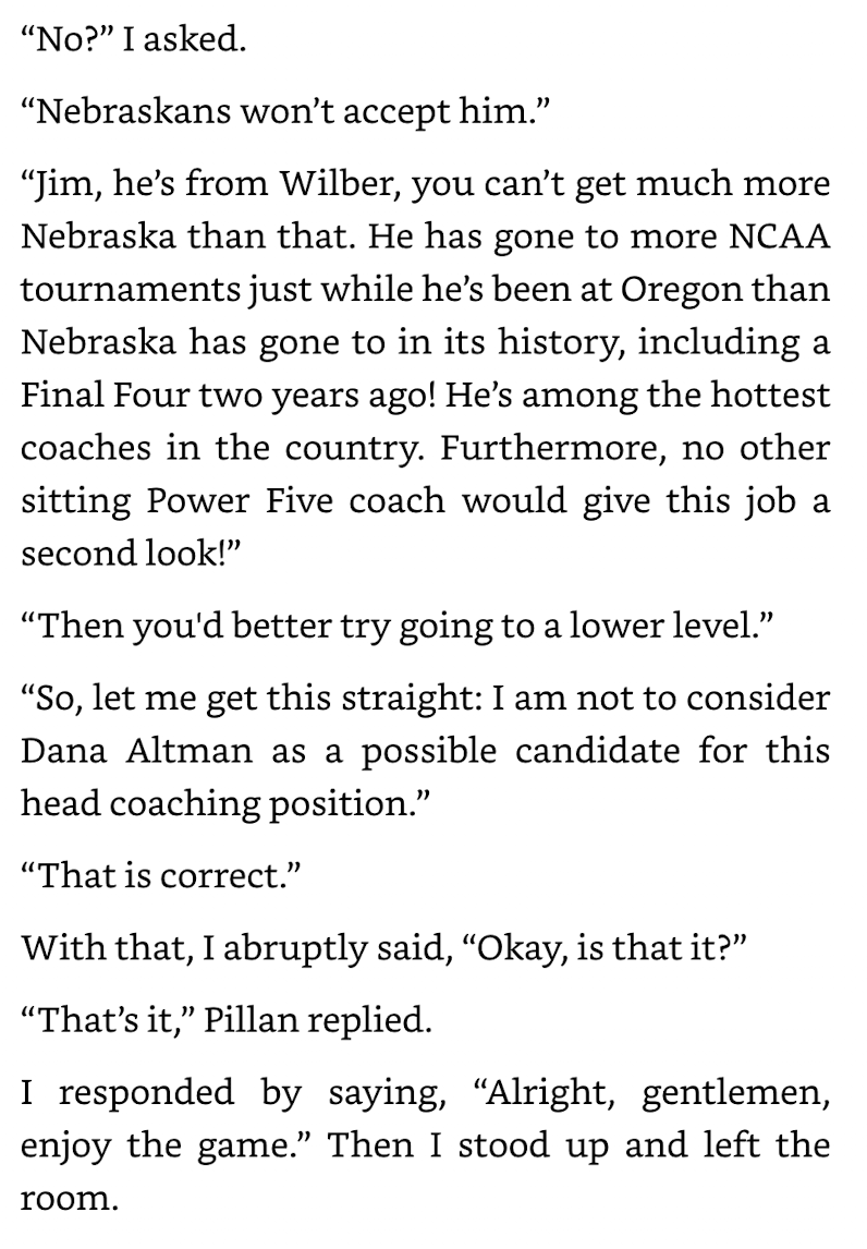 joshtweeterson's tweet photo. Bill Moos wanted to go after Dana Altman but was told he should not consider Altman as a candidate. https://t.co/JWlZ11tPii