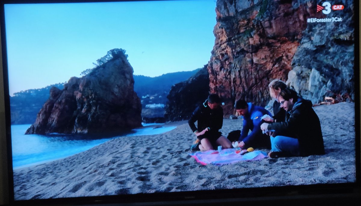 salvemillaroja's tweet photo. Avui en @QuimMasferrer  amb el seu @elforasterTV3  han visitat #Begur i hem vist una albada preciosa a Cala Moreta/Illa Roja. Llàstima no digués que es un espai natural i geològic protegit nudista/naturista. La gent ha de saber que no es cap platja tèxtil #ElForaster3Cat https://t.co/wDydavGfIh