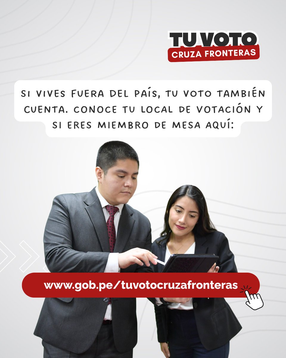 🗳️🌍 Tu Voto Cruza Fronteras | El Ministerio de Relaciones Exteriores pone a disposición de todos los peruanos residentes en el exterior el portal Tu voto cruza fronteras, donde encontrarán información actualizada y de interés para los connacionales en el exterior sobre las