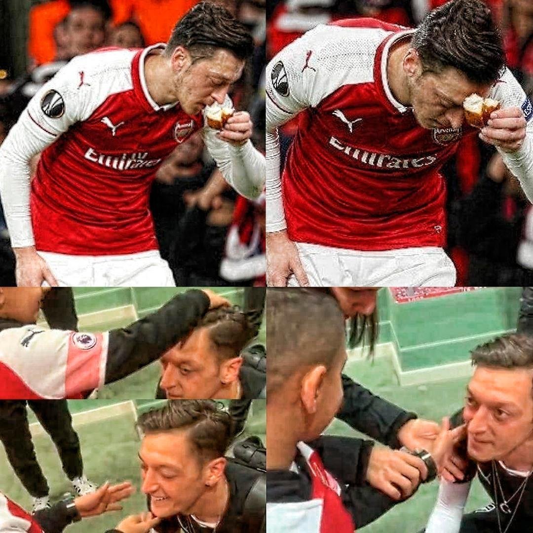 FTBLsection's tweet photo. - During a match, fans of Atlético de Madrid threw a piece of bread at him. He picked it up, blessed it and took a bite, indicating that food is sacred.

- Before a match, he let a child who had become blind due to a rare disease touch his face to recognise him and spent time talking with him.

- On his wedding day, he financed 1000 surgeries for low-income children.

Mesut Özil, fantastic as a player, wonderful as a person.