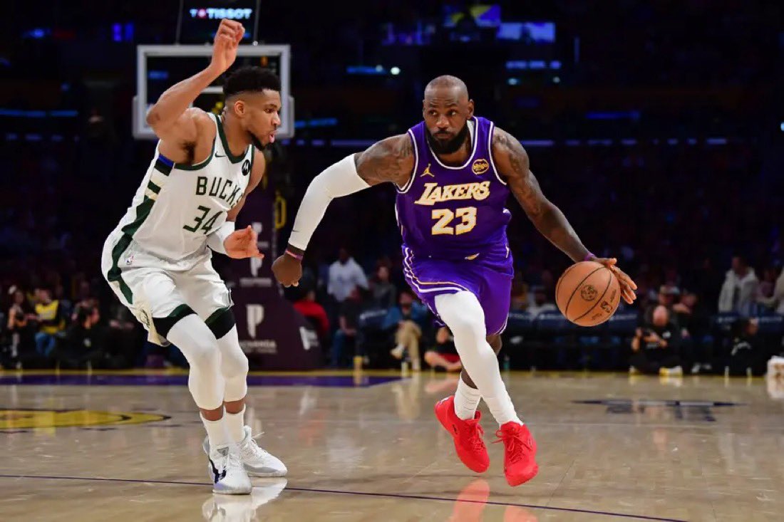 Fullcourtpass's tweet photo. Giannis Antetokounmpo has ‘always wanted’ to play with and learn from LeBron James, per @LakersDailyCom

(https://t.co/WQ26oQLt5M) https://t.co/19WqqRnmCr