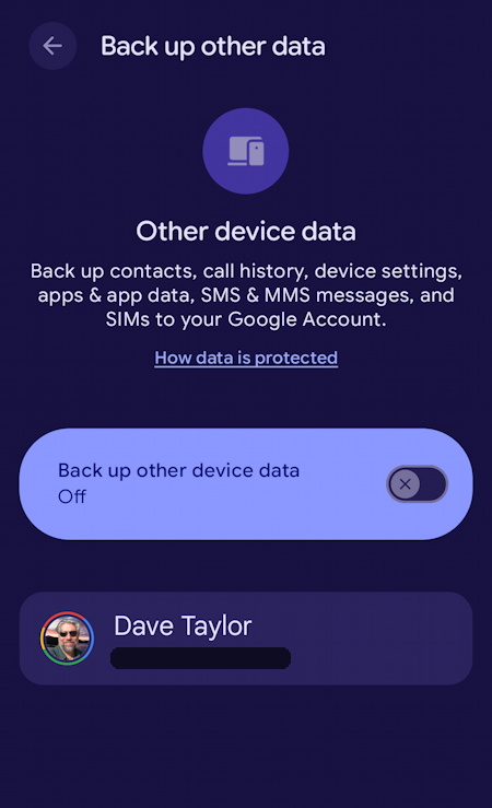 DaveTaylor's tweet image. Is your Android device set up properly to back up all of your precious data? How about your photos and videos? Here's a primer on how to get it all configured correctly before it becomes a crisis: askdavetaylor.com/how-can-i-back… #android #backups @android