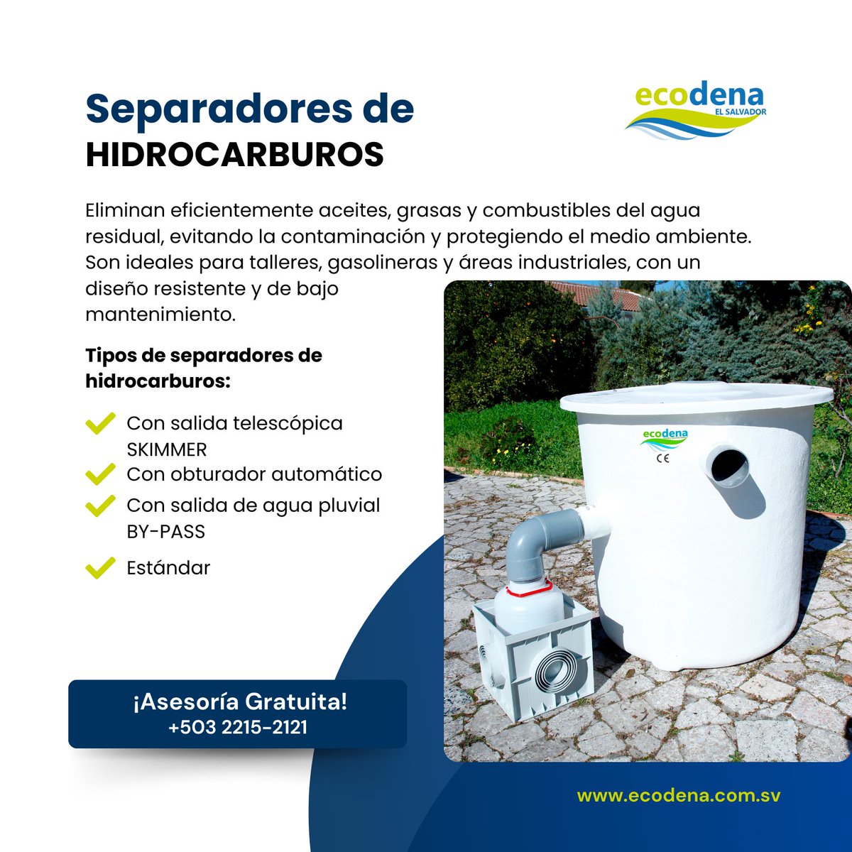 ecodenasv's tweet image. 📷 Protege el agua. Cumple la normativa.
| 📷info@ecodena.com.sv | 📷6968 2908 |📷+503 2215-2121📷ecodena.com.sv
📷 Da el siguiente paso hacia un manejo responsable del agua.

#ECODENA #SeparadoresDeHidrocarburos #CuidadoDelAgua #SolucionesAmbientales   #AguaLimpia
