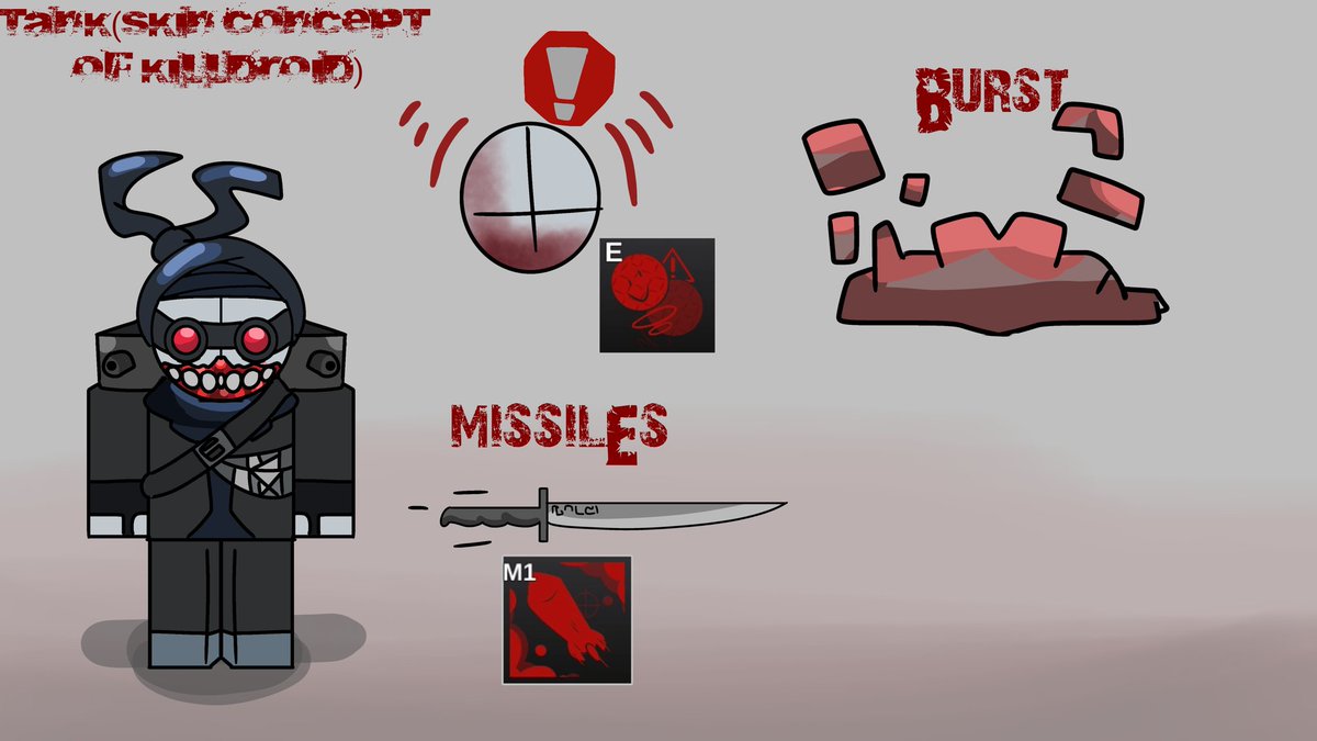 Concepto de killdroid , inspirado en hank  de madness combat
English: Conceptual skin design for Killdroid inspired by the protagonist Hank from the Madness Combat series #dieofdeath #DieOfDeathroblox #dieofdeathfanart #ROBLOX #robloxfanart #Killdroid