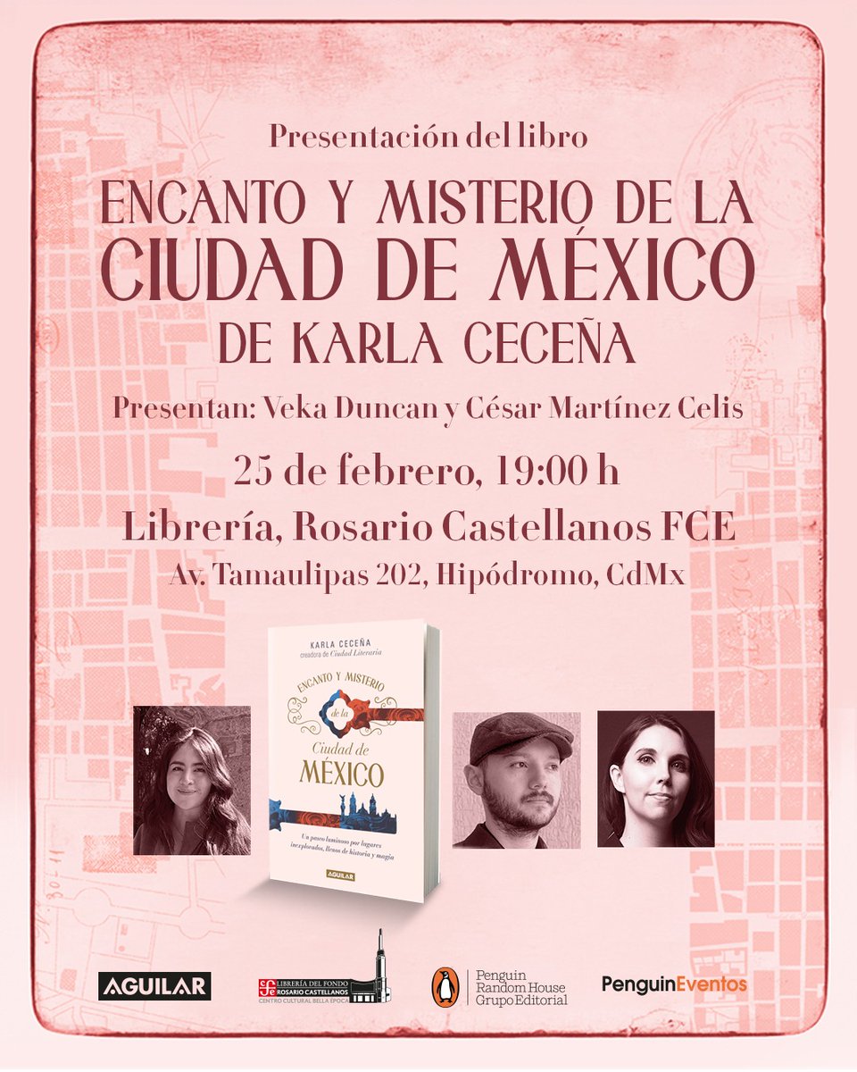 ¡Nos vemos pronto en la primera presentación de "Encanto y misterio de la Ciudad de México"! Me acompañarán <a href="/VekaDuncan/">Veka Duncan</a> y César, dos amigos muy queridos que también aman los libros y nuestra bella ciudad❦