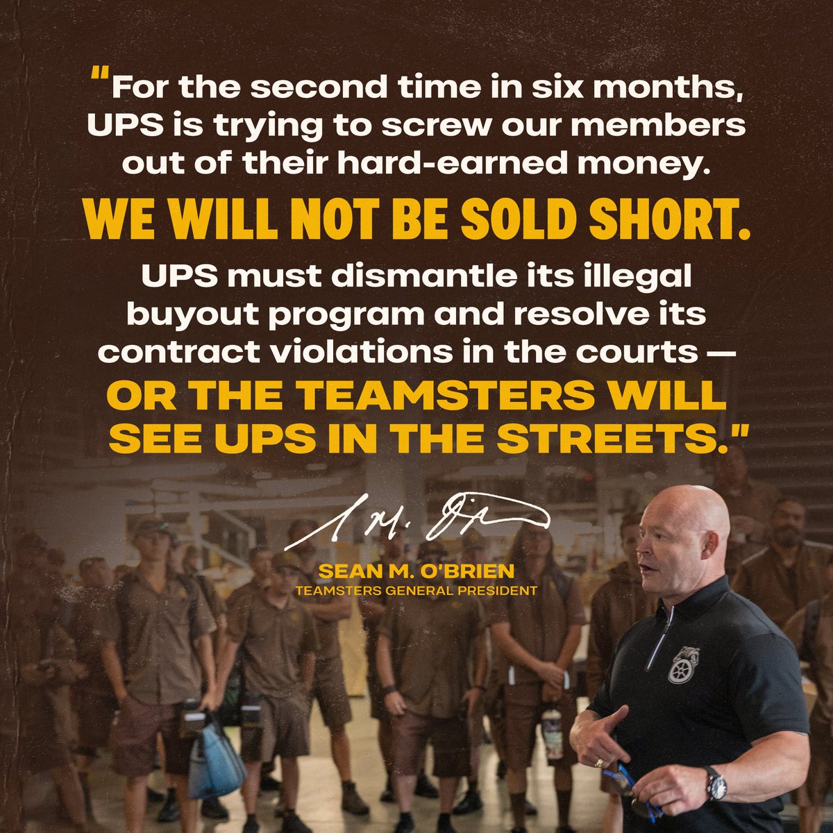 The Teamsters Union filed an emergency motion for a temporary restraining order and preliminary injunction against United Parcel Service today, demanding the company shut down its plan to roll out a second illegal buyout scam targeting UPS Teamsters drivers. The package giant has