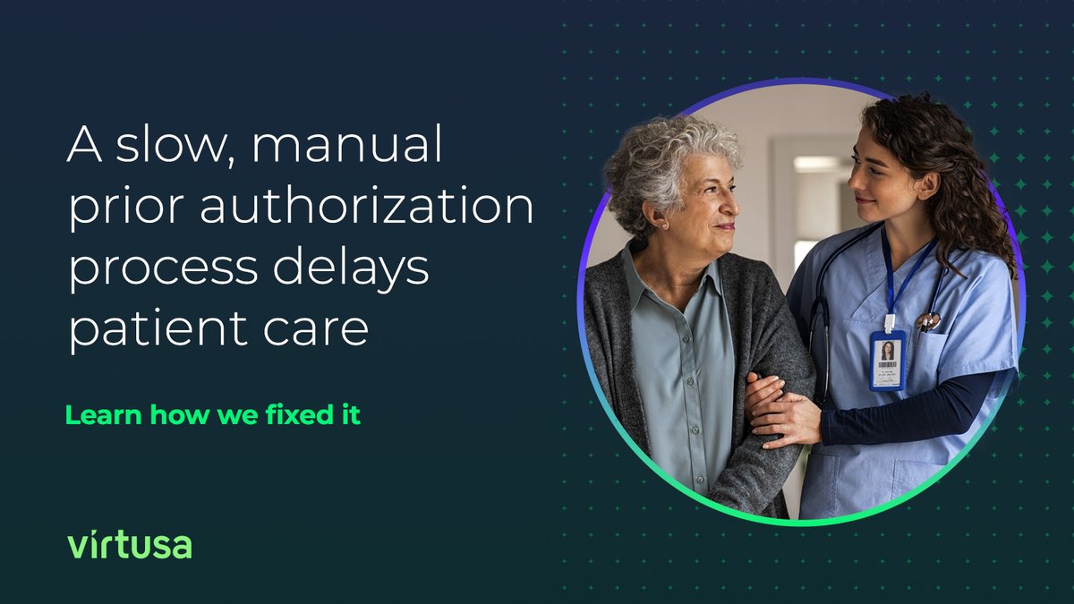 VirtusaCorp's tweet image. #Manual #priorauthorization slows #care and adds administrative burden.

See how Virtusa digitized the process with automated routing, rules-based approvals, and SLA-led workflows: splr.io/6012toLt6  #DigitalHealth