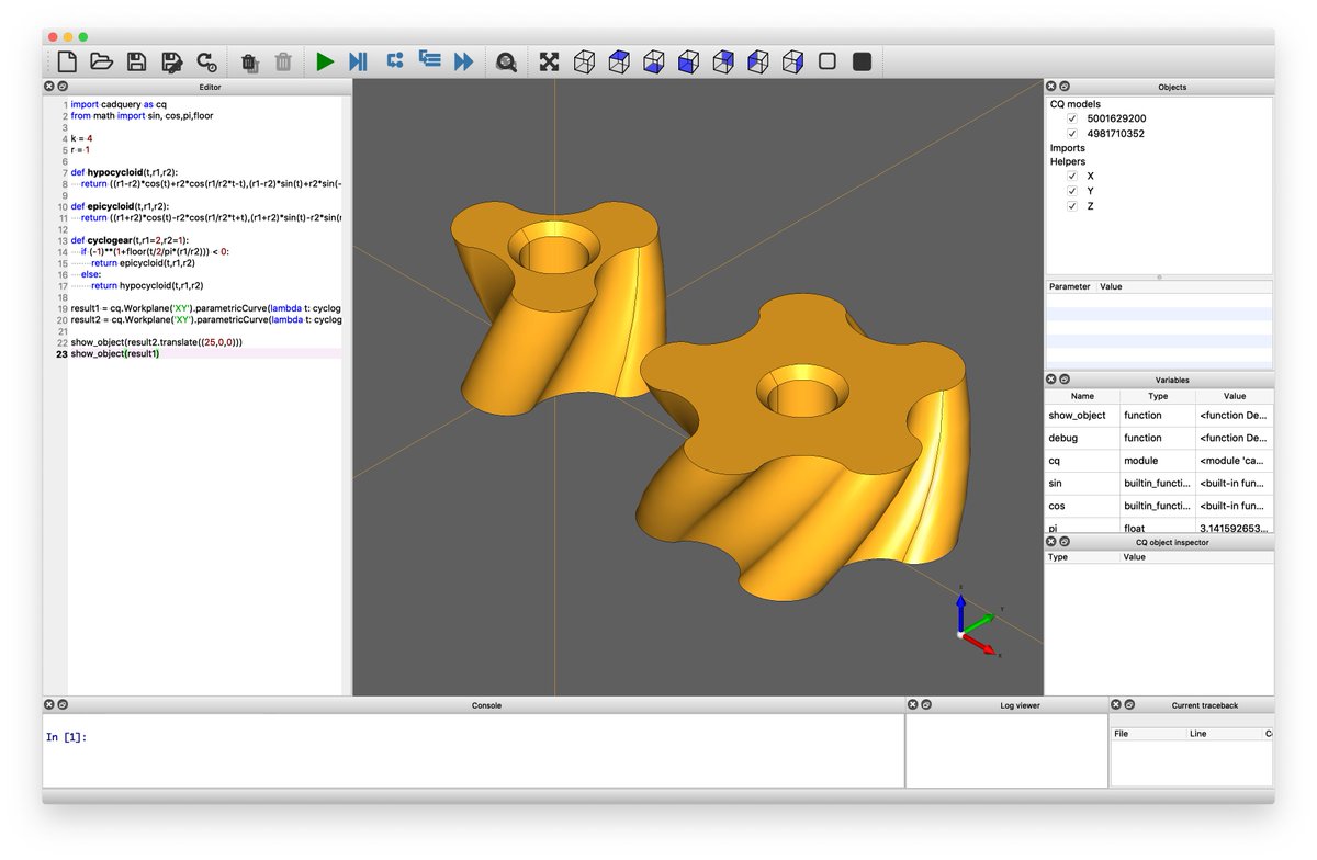 CAD in Python with CadQuery.

This is a Python library for parametric 3D CAD modeling. You can build complex models with clean, readable scripts and export in STEP, STL, 3MF and more. Perfect alternative to OpenSCAD with real Python flexibility. 

> Time to make AgenticPyCAD