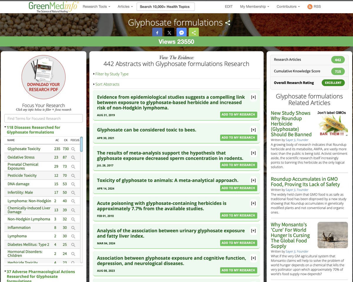 sayerjigmi's tweet photo. ☢️For those saying glyphosate is harmless: please engage the full evidence. In addition to @RWMaloneMD’s 109 studies, hundreds more peer-reviewed papers link glyphosate formulations to cancer and over 100 health conditions:
https://t.co/lhymcHMlms https://t.co/DsVja8x95T