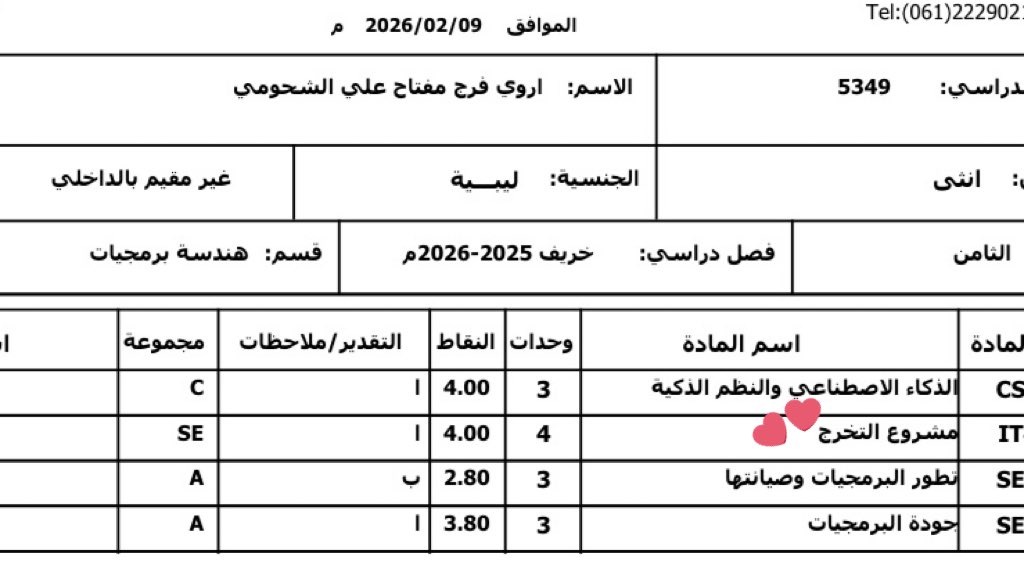 Rware003's tweet photo. الحمدلله ربِّ العالمين رسميًا خُريجة كلية تقنية المعلومات جامعة بنغازي 
وحصولي في مشروع التخرج 100٪🤍 https://t.co/cGngzl4Mz5
