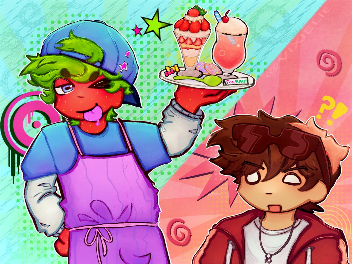 vixielie's tweet photo. ꩜ — all those sweets are for yumi and hes not sharing >:P
#yumifanart #pezzyfanart #strawberrysodaduo #cloolesstwt https://t.co/q6RkR0jFVC