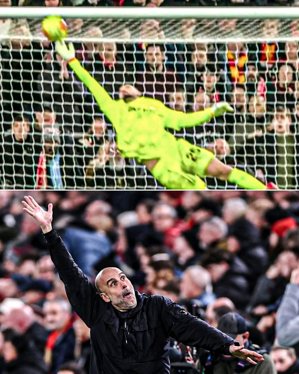 Pep Guardiola enjoyed Gianluigi Donnarumma's 98th minute save vs. Liverpool so much he had to imitate it 😄😄