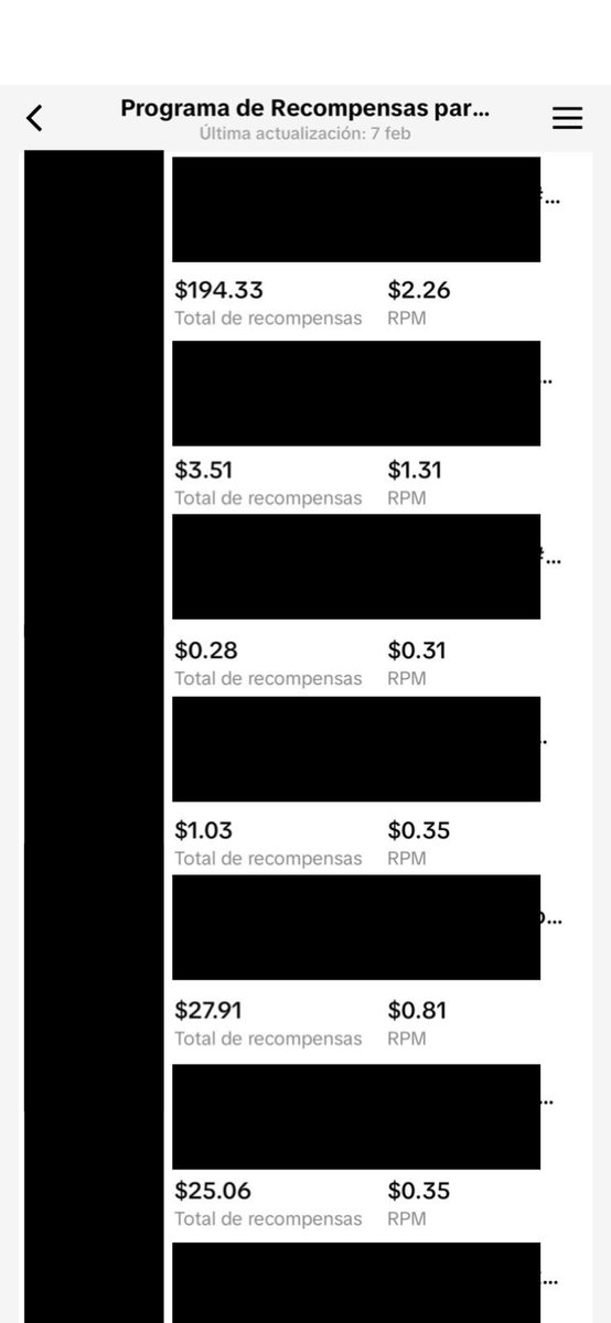 El RPM de TikTok está siendo una auténtica locura teniendo en cuenta que subo lo mismo que en YT y este me paga $0.07