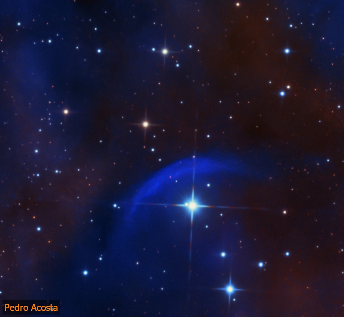 SurCiencia's tweet photo. Nebulosa de la Gaviota 🌌
Gigantesca nebulosa de emisión entre Monoceros y Canis Major, a ~3.800 años luz. Mide unos 100 años luz de largo. El arco azulado (vdB 95) es un arco de choque de la estrella fugitiva FN Canis Majoris.
15 hs. de exposición.
Astrofoto de Pedro Acosta. https://t.co/b6gU8Px1sq