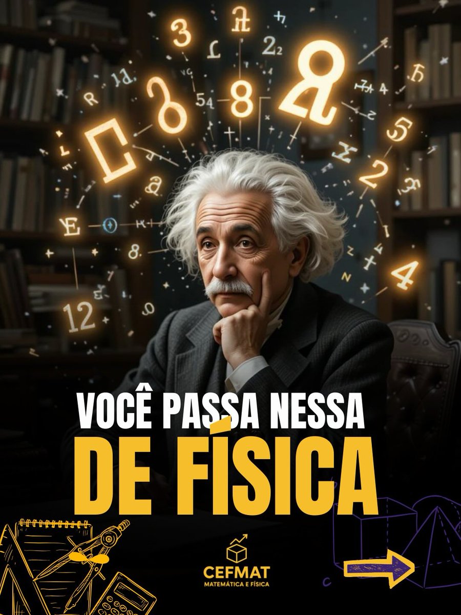 Exatascefmat's tweet photo. ⚡ Física não é difícil, ela só exige lógica. Se você entende o porquê das coisas, tudo se encaixa. Topa testar seus conhecimentos? Comenta aí: você passa nessa? #Física #Cefmat #EstudarComPropósito https://t.co/lgJqq7NAht