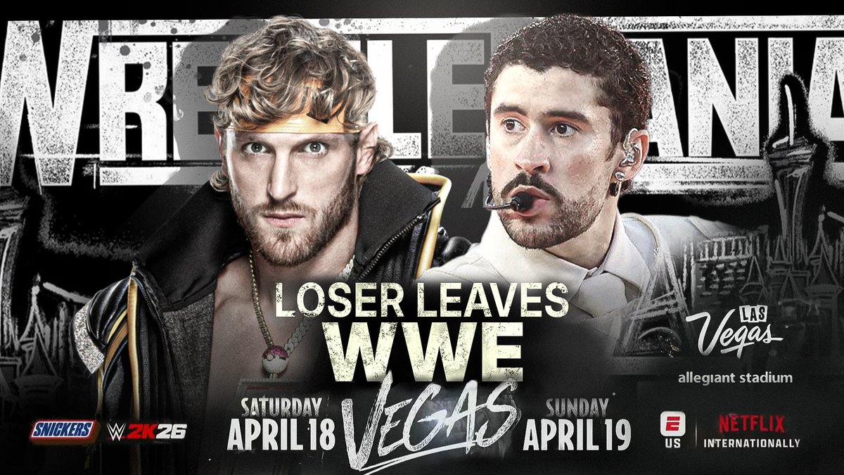 Logan Paul vs Bad Bunny on wrestlemania 42 💀 
.
.
.                                                                       
                          
wwe lets make this happen                                        
#wweraw #smackdown