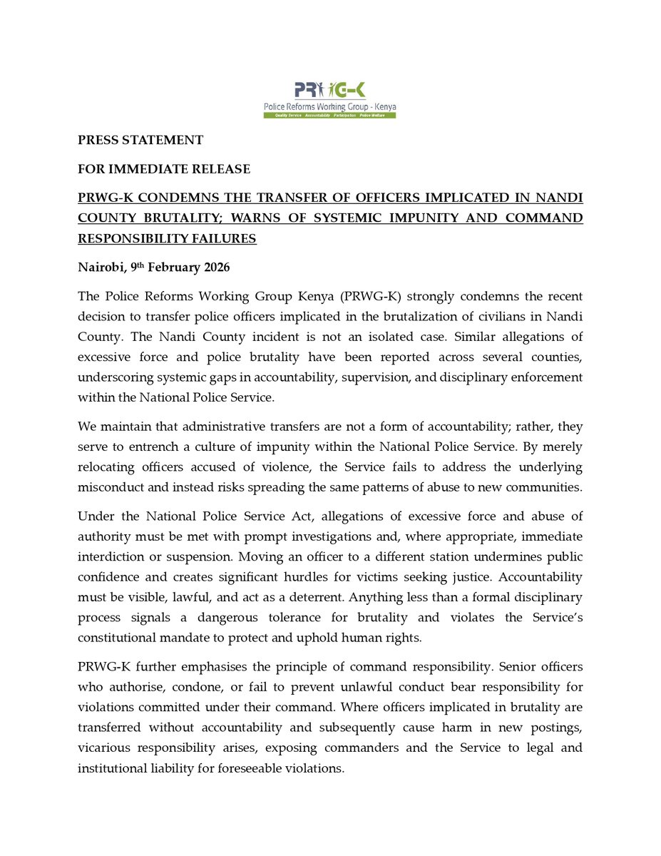 Police Reforms Working Group - Kenya tweet media