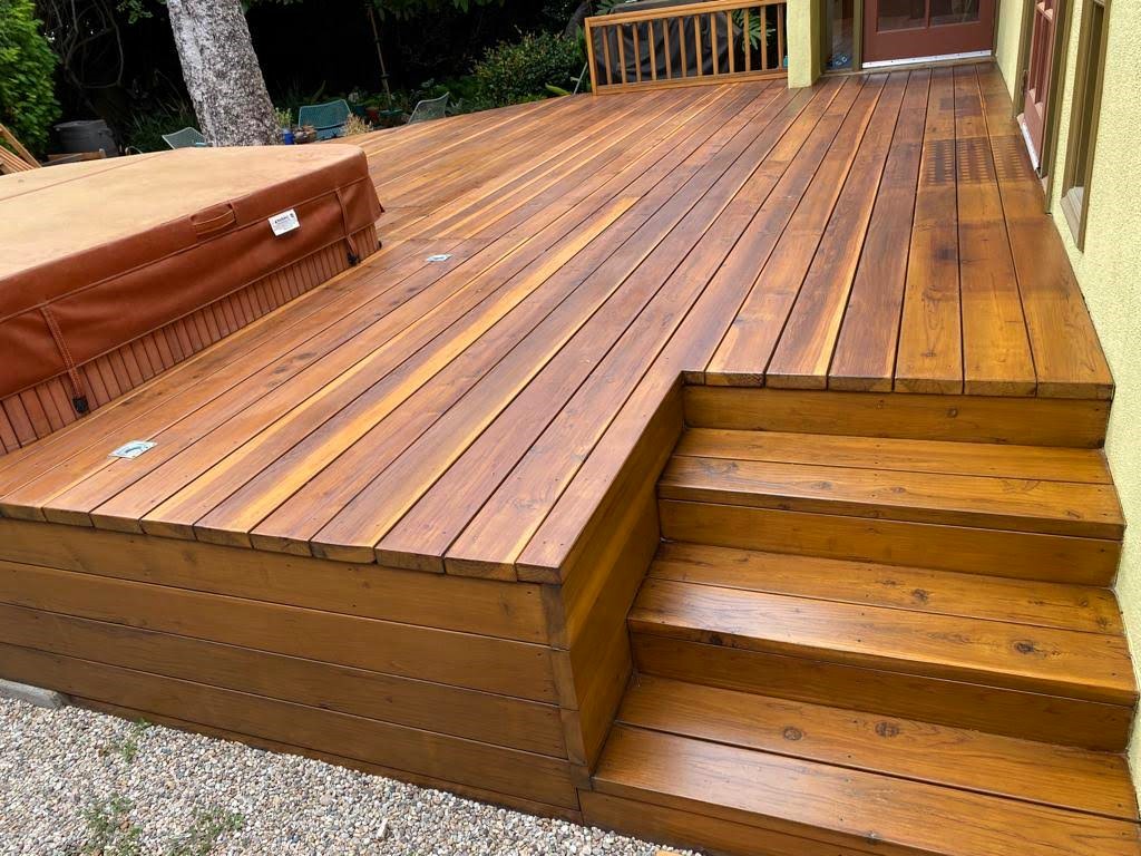 Monday motivation: Quality wood, expertly crafted, ages beautifully. When craftsmanship shines, the color speaks volumes. ☕🌲  
CSL #907689  
#YourDeckBuilder #QualityCraftsmanship #RedwoodDeck #OutdoorLiving #BuiltToLast #MondayMotivation