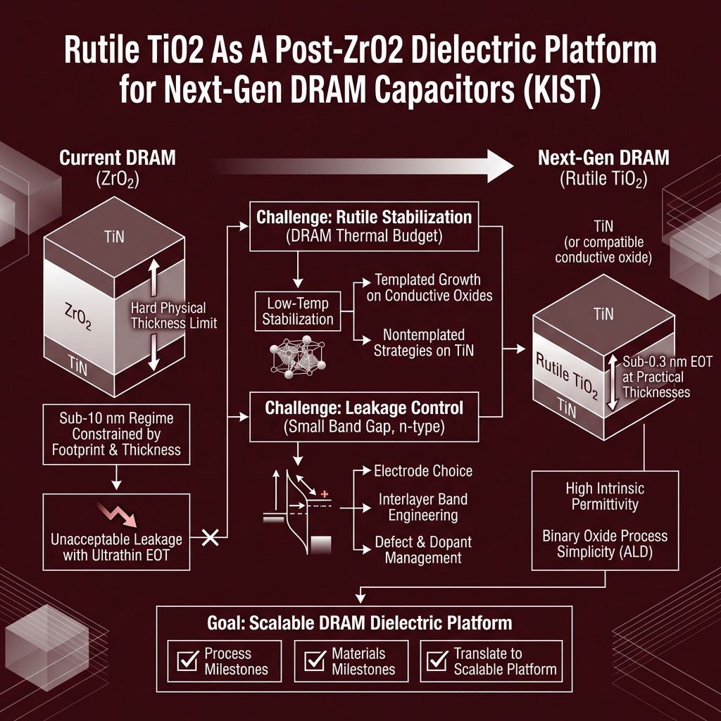 EdsonBellido's tweet photo. Sub-10nm DRAM scaling hits a wall? Current ZrO2 dielectrics face severe leakage at critical Equivalent Oxide Thickness (EOT). What's next for #MemoryTechnology? 📉 https://t.co/eXdWe6k5CU