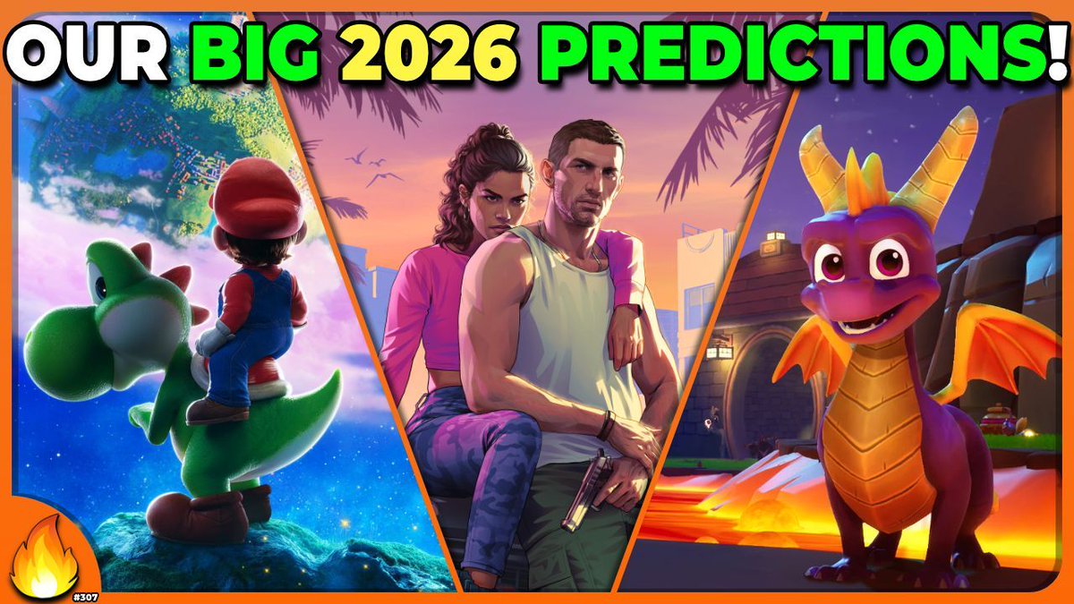 HotGamersOnly's tweet photo. This week, we're giving you our BIG gaming predictions for 2026! Let's dive in to our wacky predictions for what the world of gaming has in store for us this year!

Out now on YouTube and Podcasts!
YouTube: https://t.co/wCsDe8MW20 
Podcasts: https://t.co/5UMPd6I10Y https://t.co/Q9PWgzqvIo