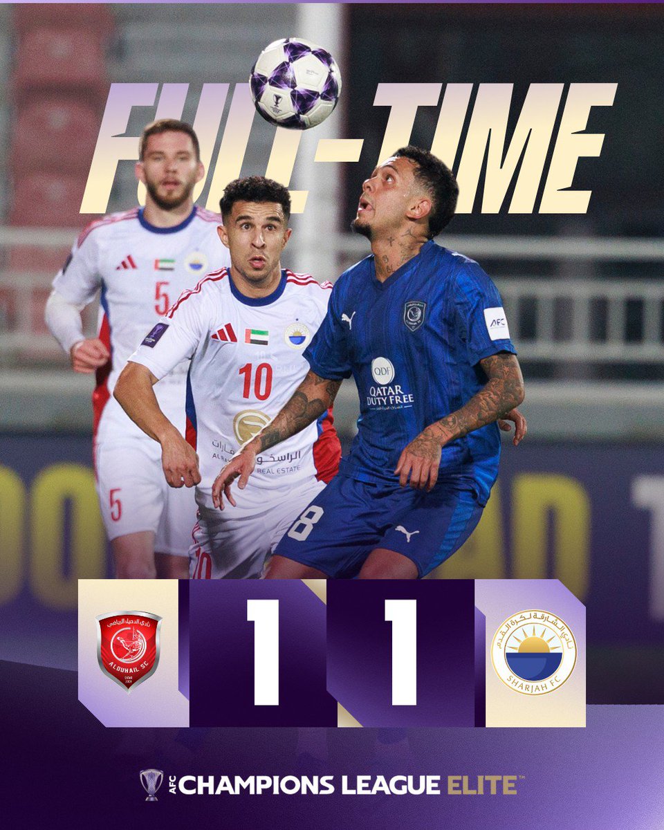 AFC 챔피언스리그 엘리트 경기 결과 그래픽(공식 X 게시물 이미지)