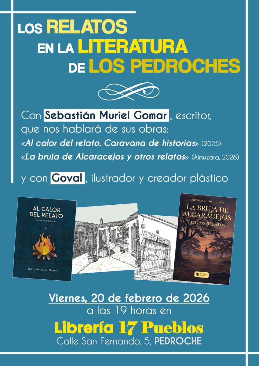 Solienses's tweet photo. 📚Sebastián Muriel presenta sus libros de relatos en la librería @17Pueblos el viernes 20 de febrero. https://t.co/HFHVRYJ8iI