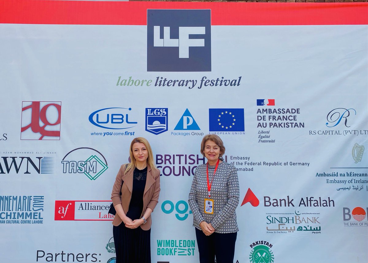 BGPakistan's tweet photo. Honoured by the inspiring participation of Dr. Irina Bokova-former Bulgarian diplomat &amp; ex-Director-General of UNESCO-at #LLF2026. Her insights on cultural heritage as a bridge across time echoed LLF’s spirit of peace&amp;cooperation, aligned with Basant🪁celebrations&amp;🇧🇬-🇵🇰friendship https://t.co/OAF1TjVS9F