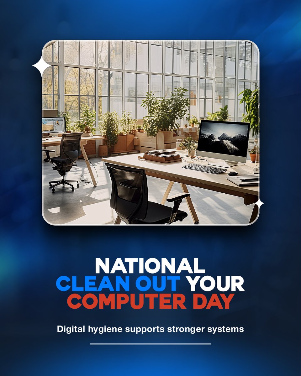 QuickStartIntel's tweet photo. National Clean Out Your Computer Day 💻

A quick digital cleanup improves performance and reduces security risks. 

➡️Delete unused files, uninstall old apps, clear cache, and run updates. Small habits = stronger systems.

#CleanOutYourComputerDay #Cybersecurity #DigitalHygiene https://t.co/Y0IoPjksBR