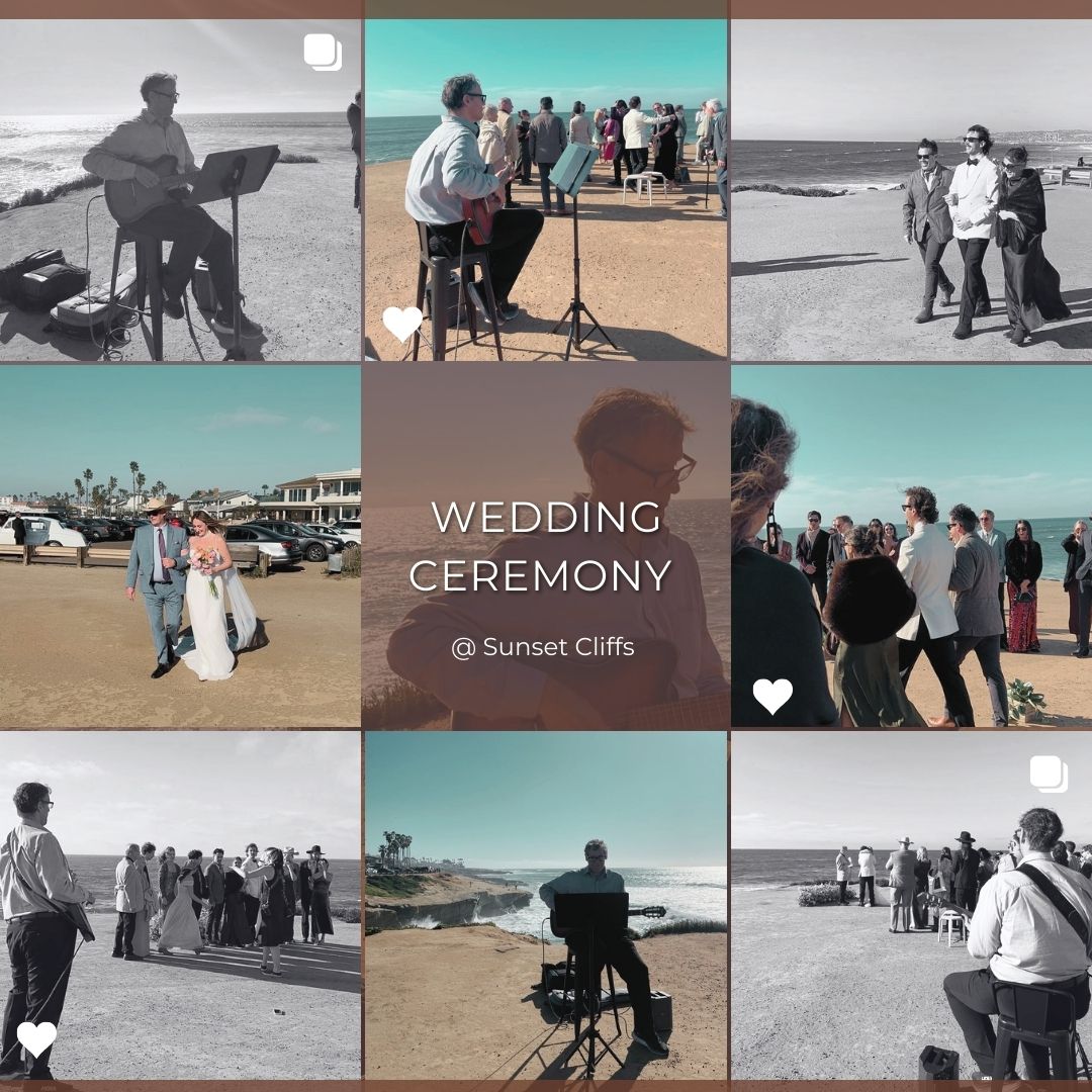 A wedding ceremony at Sunset Cliffs, accompanied by live Spanish guitar.

Music curated to support the environment, the couple, and the experience—subtle, intentional, and respectful of the moment. 🎸✨

#AlexGuillenMusic #LiveSpanishGuitar #WeddingEvents #EventAtmosphere