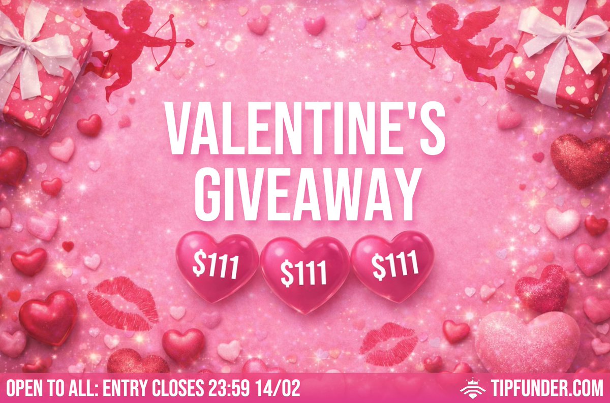 $333 VALENTINE’S DAY GIVEAWAY!💘

We’re giving away 3x $111 prizes this Valentine’s weekend!

These prizes can be won by:
🎀Creators
🙇‍♂️Fans
🦄Non-TipFunder Creators

To enter, simply:
💜Like
🔁Repost
👤Tag someone you love

Good Luck and Happy Valentine’s!💖