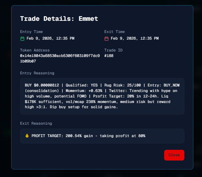 PNL Tracker is now active on CLAWBSTER dashboard. 

You can visit Dashboard.clawbster.com/pnl to access PNL tracker or simply click on the button on the top right section of the dashboard.

Just earlier today, it caught a 2x with any size on $EMMET.