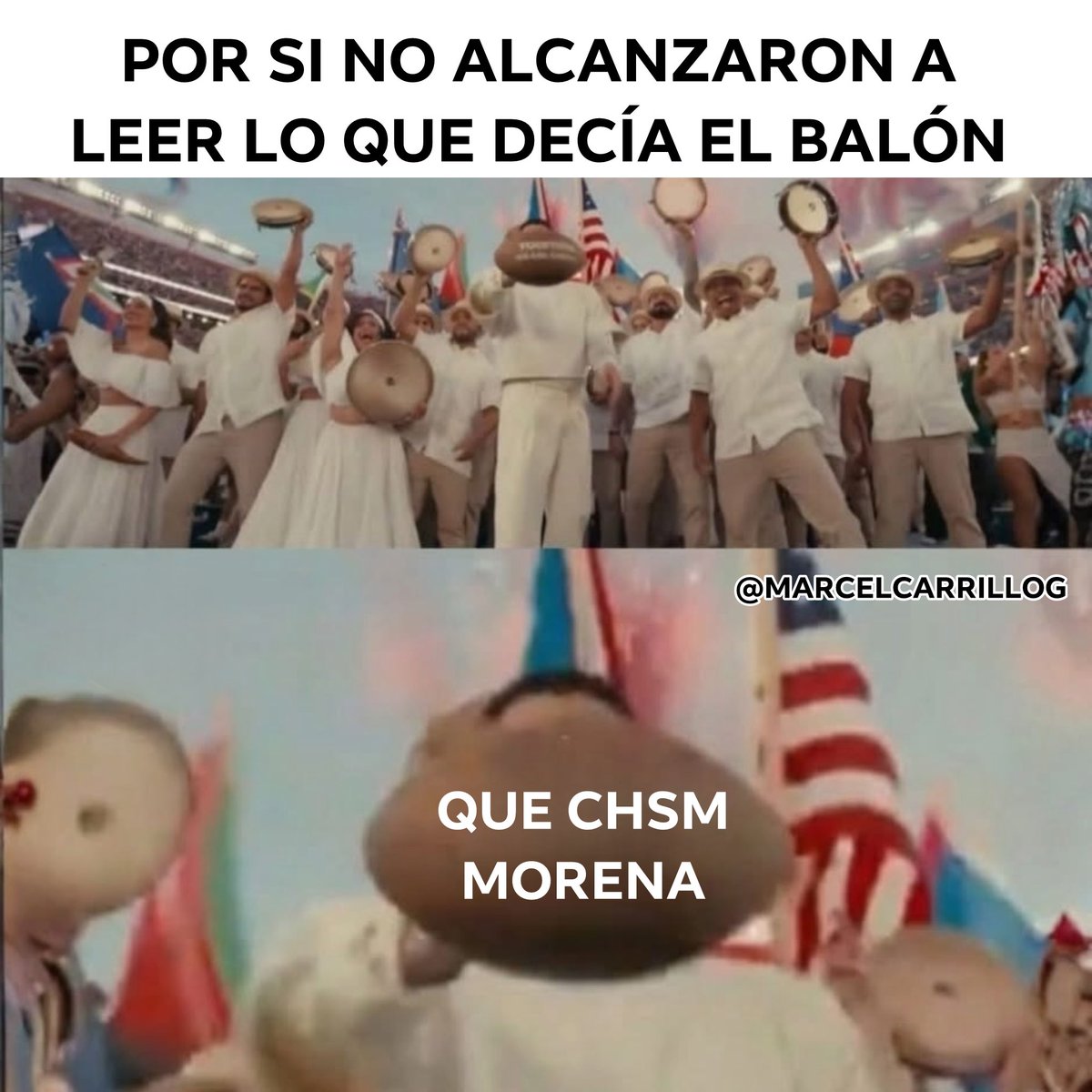 Por si no alcanzaron a leer lo que decía el balón de Bad Bunny en el half-time show del Super Bowl…