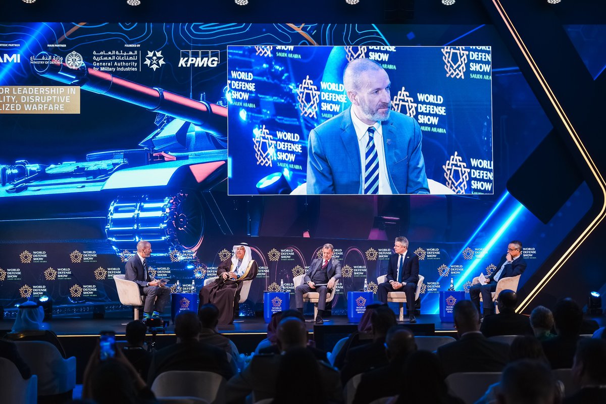 KPMGSaudiArabia's tweet photo. في اليوم الثاني من معرض الدفاع العالمي 2026، تركزت النقاشات حول القيادة والقدرات والسيادة في ظل عالم سريع التغيّر. وعبر منصات المحتوى المختلفة، أدار خبراء كي بي إم جي في قطاع الدفاع عدداً من الجلسات، من بينها جلسة أدارها: كريس مور حول قيادة قطاع الدفاع في وقت الاضطراب، ناقشت إعادة مواءمة القيادة الدفاعية لمواجهة حالة عدم الاستقرار العالمي، والتقنيات المزعزعة، ومتطلبات الحرب الرقمية، بمشاركة ممثلين من وزارة الدفاع، والهيئة العامة للصناعات العسكرية، والشركة السعودية للصناعات العسكرية. كما قاد كيفن كوبسي نقاشاً حول تحويل المتطلبات التشغيلية إلى ميزة تقنية تنافسية، مسلطاً الضوء على التقنيات المبتكرة التي تعيد تشكيل قطاع الدفاع. وفي جلسة أخرى، ناقش جوناثان جيل أسس بناء سلسلة إمداد دفاعية ذات سيادة، وتطوير قطاع الطيران في المملكة، بدعم من عبدالرحمن الشعيل ومشاركة ممثلين من الهيئة العامة للصناعات العسكرية والهيئة العليا للأمن الصناعي. وندعوكم لزيارة منصات المحتوى المختلفة وجناحنا في القاعة 1 لمواصلة الحوار.

As the World Defense Show 2026 gets underway, we reflect on discussions on leadership, capability, and sovereignty in an era of disruption. Across the content theaters, our KPMG defense experts moderated discussions: Chris Moore moderated a panel on leading defense amid disruption, exploring how defense leadership is being realigned to respond to global instability, disruptive technologies, and the demands of digitalized warfare with representatives from Ministry of Defense and Aviation, General Authority for Military Industries (GAMI), and SAMI. Kev Copsey led a discussion on translating operational requirements into technological advantage, examining the disruptive technologies redefining defense. Jonathon Gill led a discussion on foundations for a sovereign defense supply chain, and advancing the Saudi aerospace industry, with support from Abdulrahman Alsheail and representatives from GAMI and the Supreme Authority For Industrial Security. Join us across the content theaters and our booth in Hall 1.